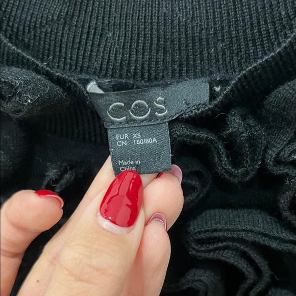 COS Chic Black Ruffled Wool Sweater - Picture 4 of 7